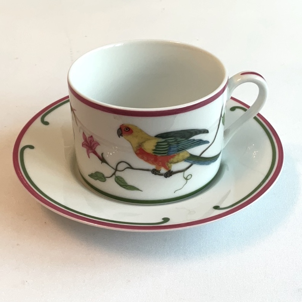 Lynn Chase Designs ~ “Parrots of Paradise” Tea Cup and Saucer
